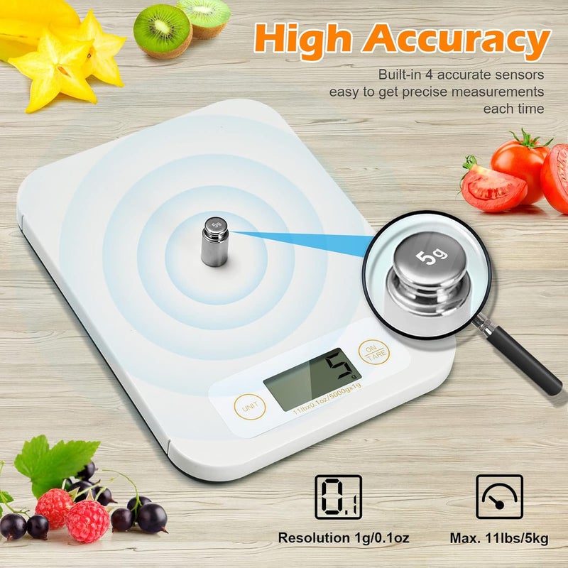 URAMAZ Smart Food Scale - Digital Food Scales Grams and Ounces with Nutritional Calculator, Food Scale for Weight Loss, Kitchen Scales for Food Nutrition, Calorie Scale for Diet, Keto, Diabetics 0.1oz-11lb - Image 5